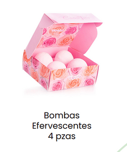Bombas efervescentes rosas 4 pz