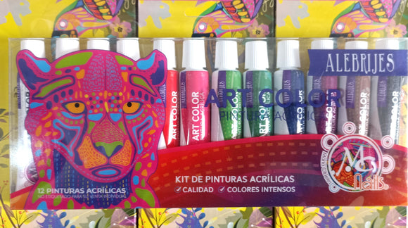 Art Color Paquete de pinturas para mano alzada 12 piezas
