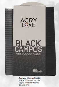 Campos para aplicación  nailart 25pz BLACK