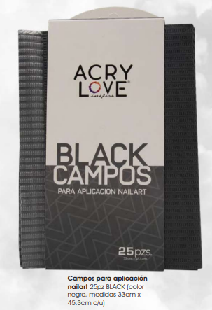 Campos para aplicación  nailart 25pz BLACK