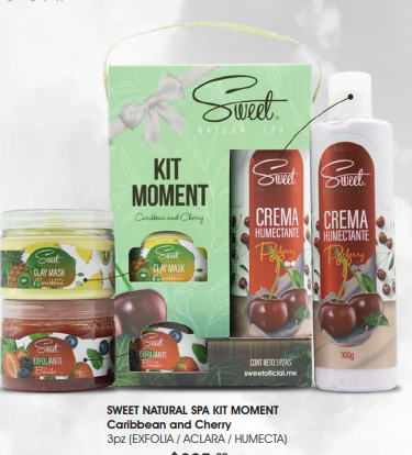 SWEET NATURAL SPA KIT MOMENT Caribbean and Cherry 3pz