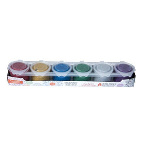 GLITTER PAINT Paq. de 6pz 15ml Pintura acrilica 003