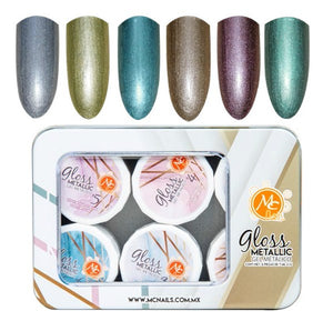 GLOSS Metallic Paq Gel 6pzs 7ml c/u