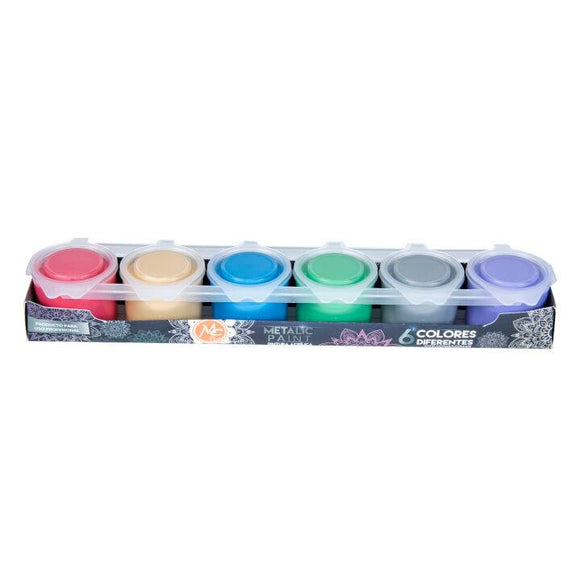 METALIC PAINT Paq. de 6pz 15ml Pintura acrilica 006