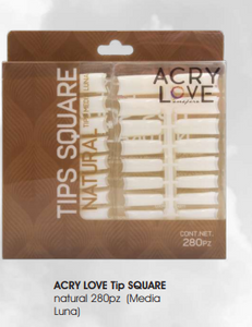ACRY LOVE Tip SQUARE  natural 280pz (Media  Luna)