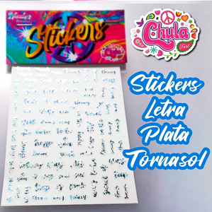 Sticker Letras Plateadas