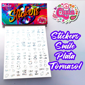 Sticker Smile Plata Tornasol