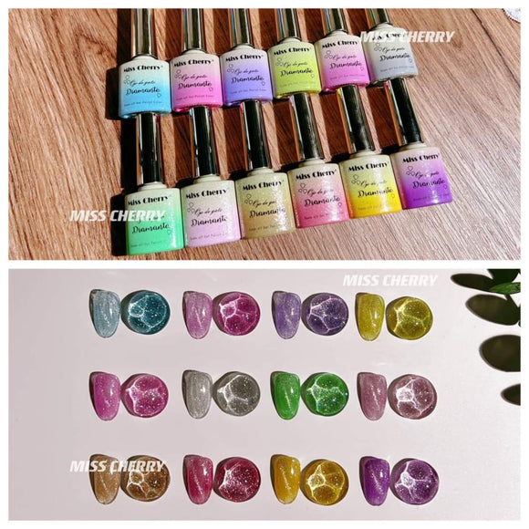 Gel UV Gama Ojo de Gato Diamante 12 pz