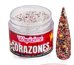 VILLANAS CORAZONES CON GLITTER GLOW 1 OZ